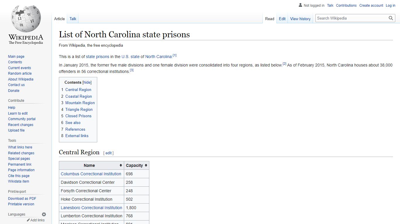 List of North Carolina state prisons - Wikipedia